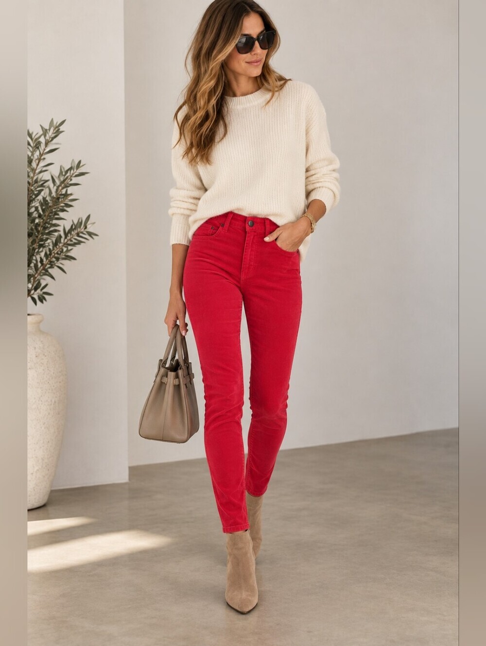 Rag & Bone High Rise Ankle Skinny Fuschia Velvet Jeans Size 23